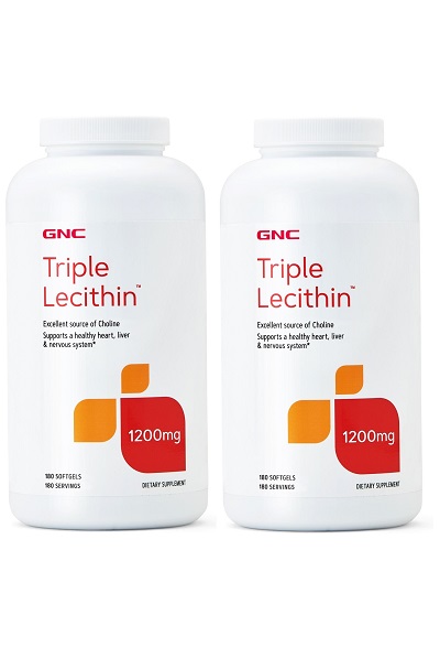 GNC Triple Lecithin 1200 mg 三效大豆卵磷脂软胶囊180颗(一組2瓶)
